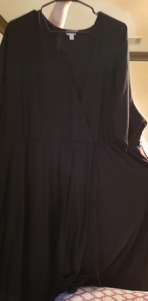 Black business casual cotton dress, 4x